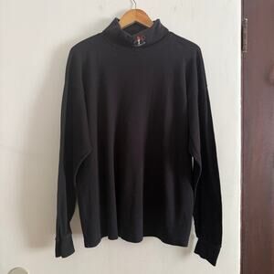 1960s Vintage Medalist Squaw Valley USA Olympic Black Turtleneck Extra Large